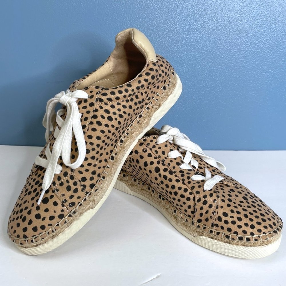 Universal‎ Thread Womens Shaelyn Espadrille Shoes Size 8 Leopard Print Lace Up